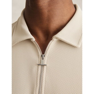 REISS ALBANY Textured Half Zip Polo Shirt